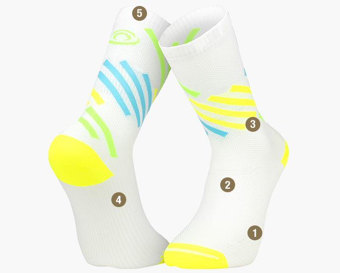 Light RUN high Miami socks Yellow/Green